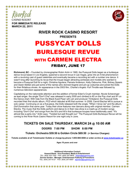 Pussycat Dolls Burlesque Revue with Carmen Electra Friday, June 17