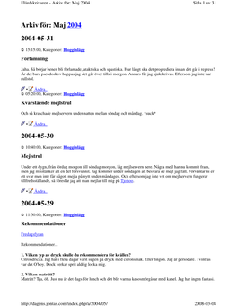 Arkiv För: Maj 2004 Sida 1 Av 31