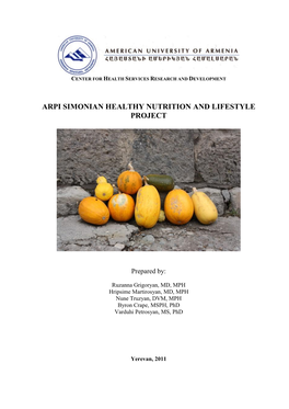 Arpi Simonian Healthy Nutrition and Lifestyle Project