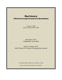 Bias Literacy: a Review of Concepts in Research on Discrimination