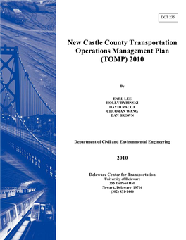 New Castle Transportation Operations Management Plan (TOMP)
