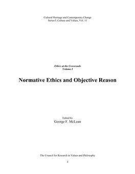 Normative Ethics and Objective Reason