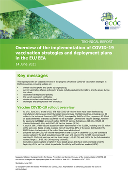 Overview of the Implementation of COVID-19 Vaccination Strategies and Deployment Plans in the EU/EEA