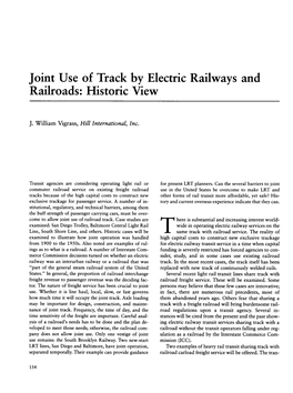 Joint Use of Track by Electric Railways and Railroads: Historic View