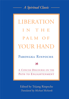 Liberation in the Palm of Your Hand Pabongka Rinpoche Liberation in the Palm