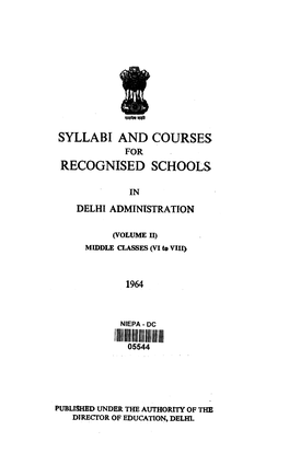 Syllabi and Courses Recognised Schools