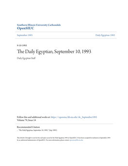 The Daily Egyptian, September 10, 1993