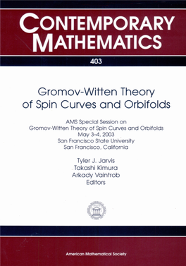 CONTEMPORARY MATHEMATICS 403 Gromov-Witten Theory of Spin Curves and Orbifolds