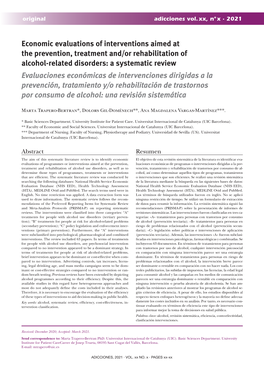 Economic Evaluations of Interventions Aimed at the Prevention, Treatment