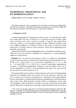 Conditional Independence and Its Representations*
