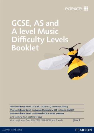 GCSE, AS and a Level Music Difficulty Levels Booklet