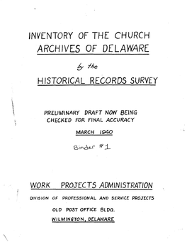 Inventory of the Church Archives of Delaware