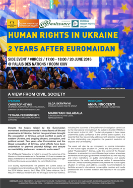 Human Rights in Ukraine 2 Years After Euromaidan