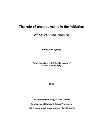 The Role of Proteoglycans in the Initiation of Neural Tube Closure
