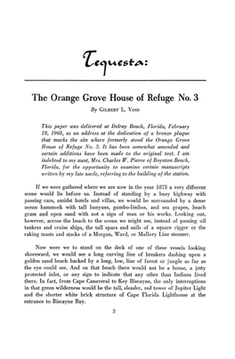 The Orange Grove House of Refuge No.3