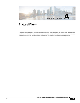 Appendix a Protocol Filters