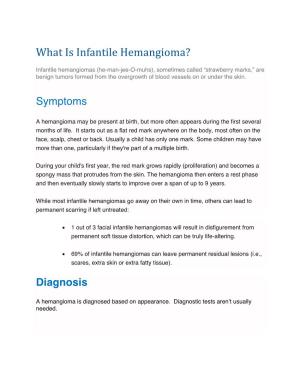 What Is Infantile Hemangioma?