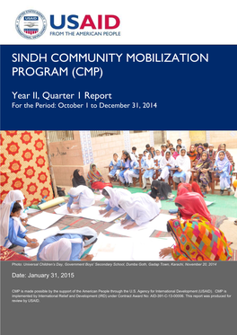 Sindh Community Mobilization Program (Cmp)