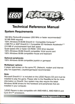 Technical Reference Manual System Requirements