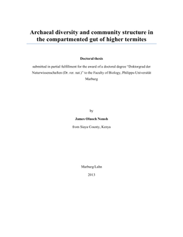 Archaeal Diversity and Community Structure in the Compartmented Gut of Higher Termites