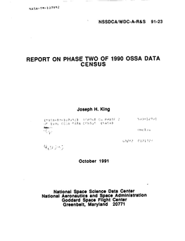 Report on Phase Two of 1990 Ossa Data Census