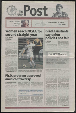 Women Reach NCAA for Second Straight Year Ph.D. Program