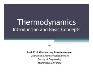 Thermodynamics Introduction and Basic Concepts