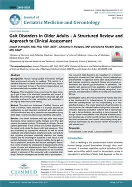 Gait Disorders in Older Adults