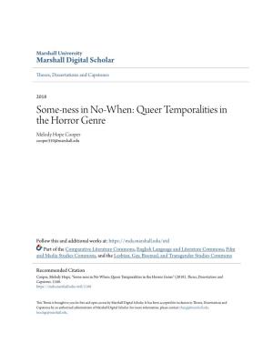 Queer Temporalities in the Horror Genre Melody Hope Cooper Cooper310@Marshall.Edu