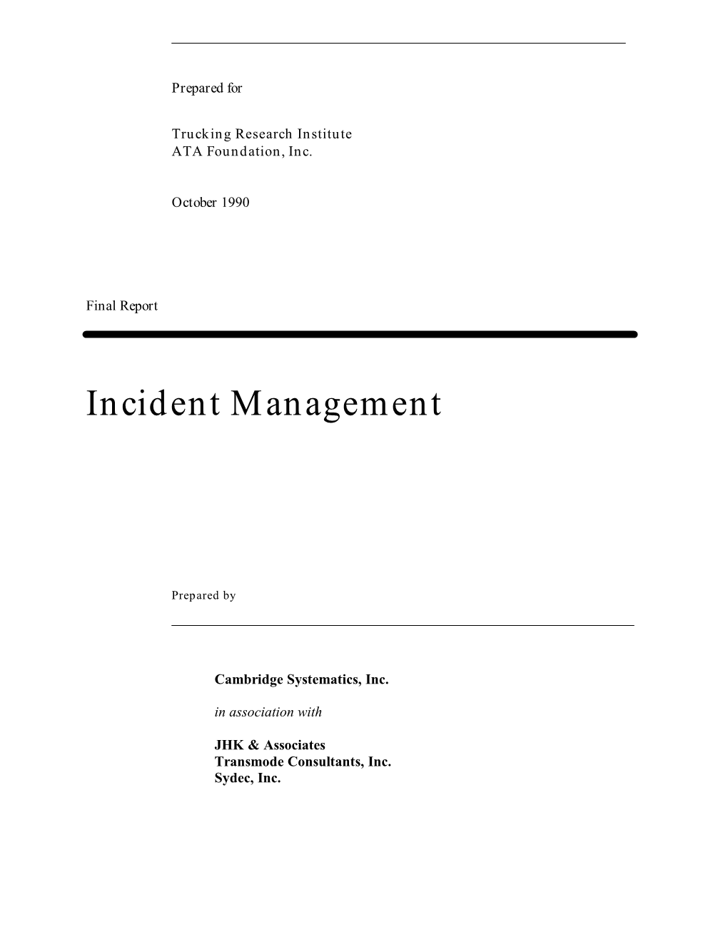 Incident Management