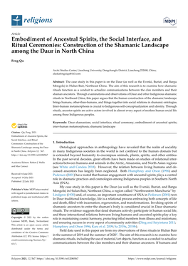 Embodiment of Ancestral Spirits, the Social Interface, and Ritual Ceremonies: Construction of the Shamanic Landscape Among the Daur in North China