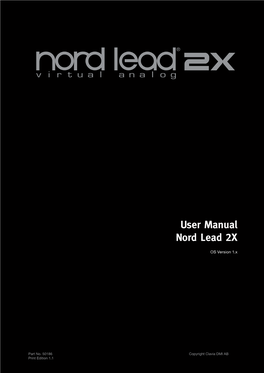User Manual Nord Lead 2X