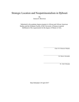 Strategic Location and Neopatrimonialism in Djibouti
