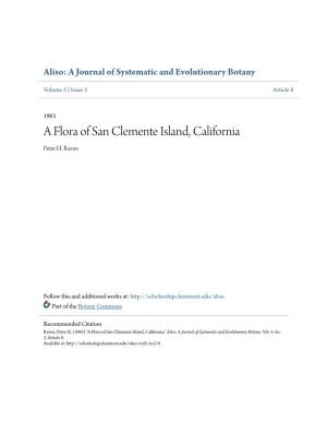 A Flora of San Clemente Island, California Peter H