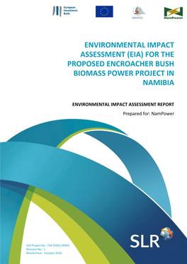 Environmental Impact Assessment (Eia) for the Proposed Encroacher Bush Biomass Power Project in Namibia