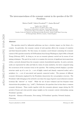 The Interconnectedness of the Economic Content in the Speeches of the US Presidents