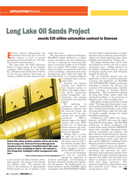 Long Lake Oil Sands Project Awards $35 Million Automation Contract to Emerson
