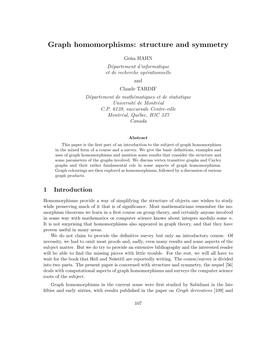 Graph Homomorphisms: Structure and Symmetry