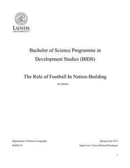 The Role of Football in Nation-Building