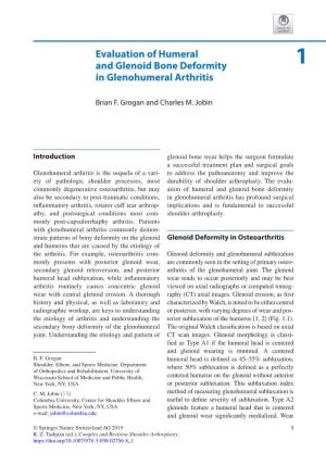 Evaluation of Humeral and Glenoid Bone Deformity in Glenohumeral Arthritis 5