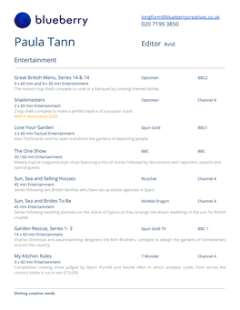 Paula Tann Editor Avid