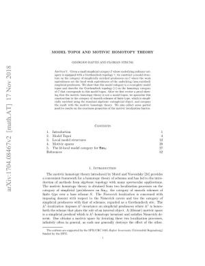 Model Topoi and Motivic Homotopy Theory