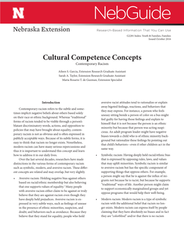Cultural Competence Concepts Contemporary Racism