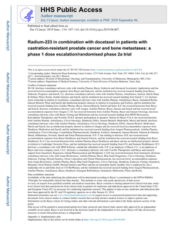 Radium-223 in Combination with Docetaxel in Patients with Castration