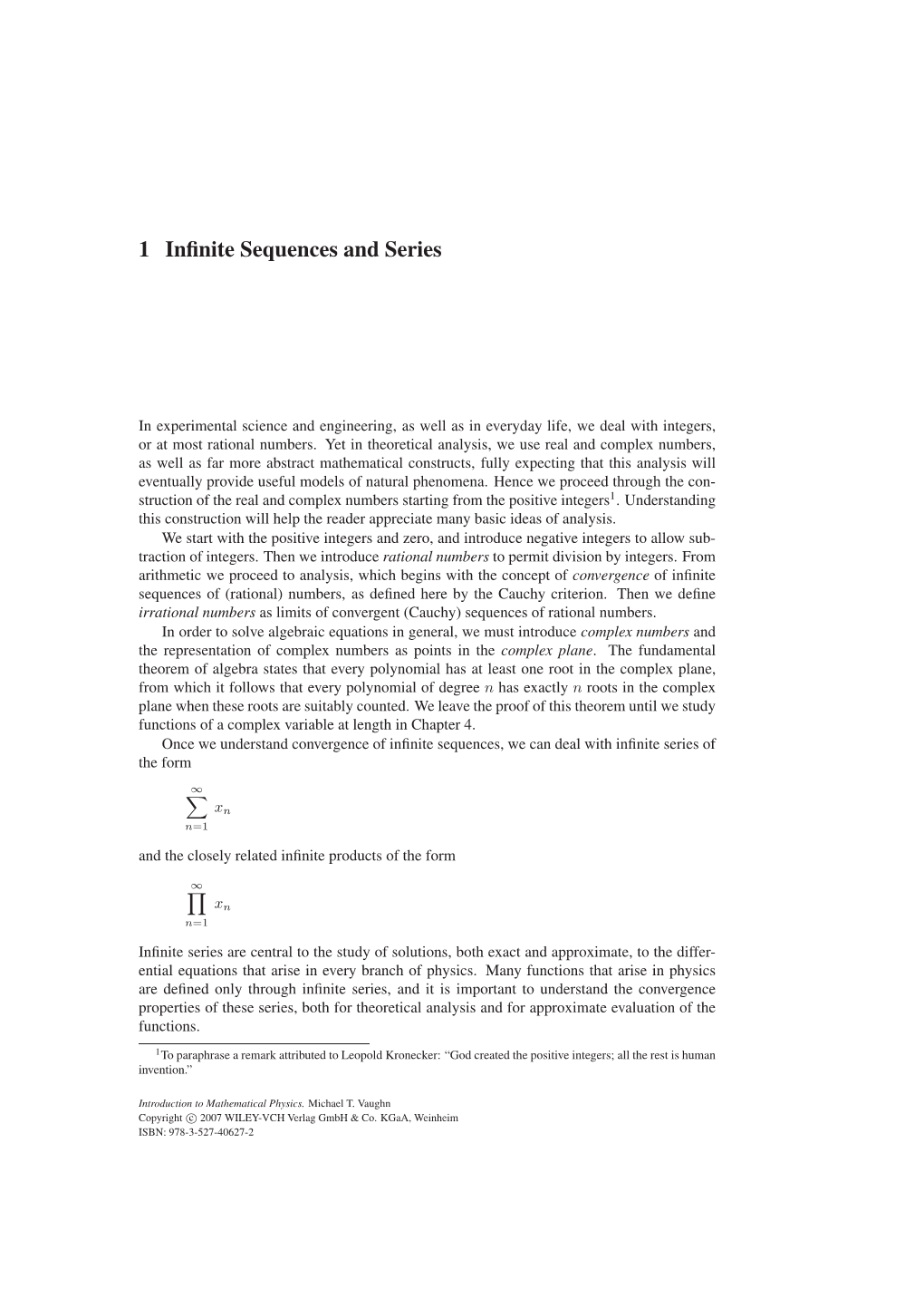 1 Infinite Sequences and Series