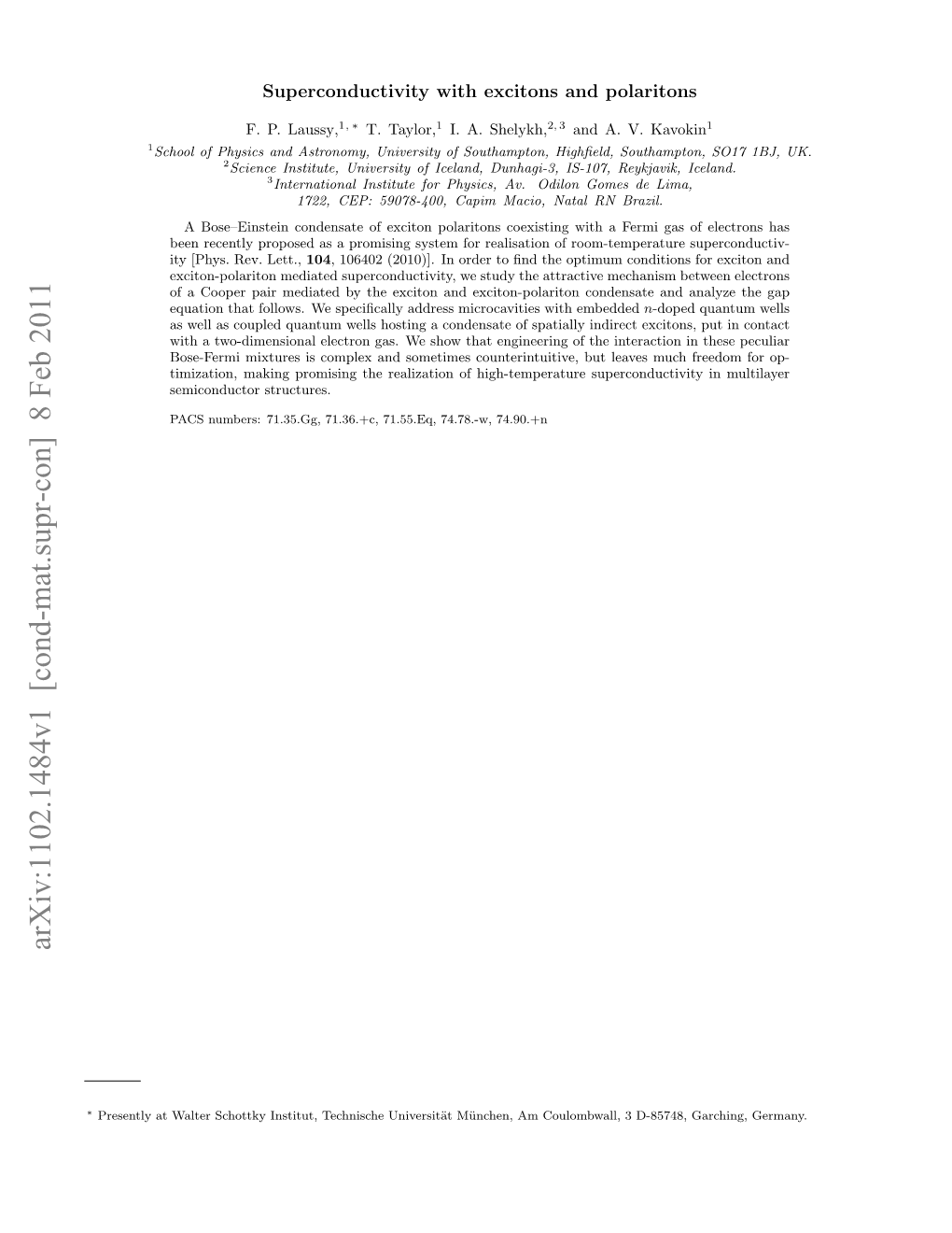 Superconductivity with Excitons and Polaritons