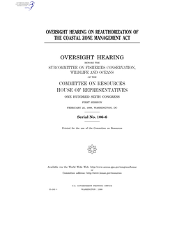 Oversight Hearing on Reauthorization of the Coastal Zone Management Act