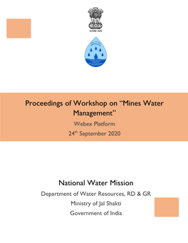 Mines Water Management” Webex Platform 24Th September 2020