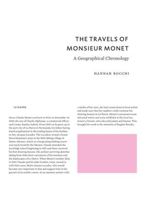THE TRAVELS of MONSIEUR MONET a Geographical Chronology