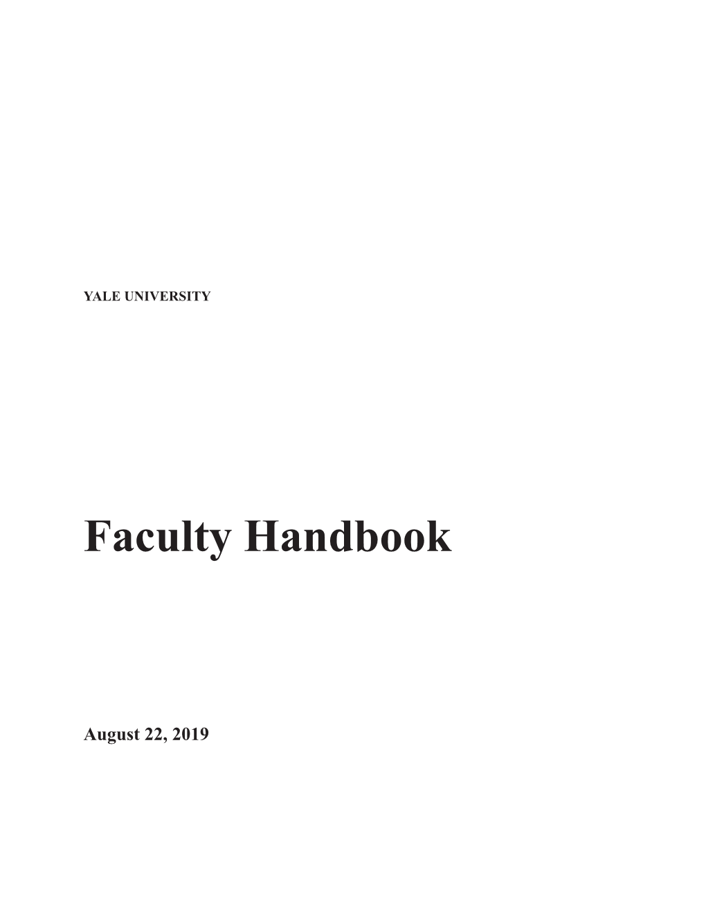 Faculty Handbook